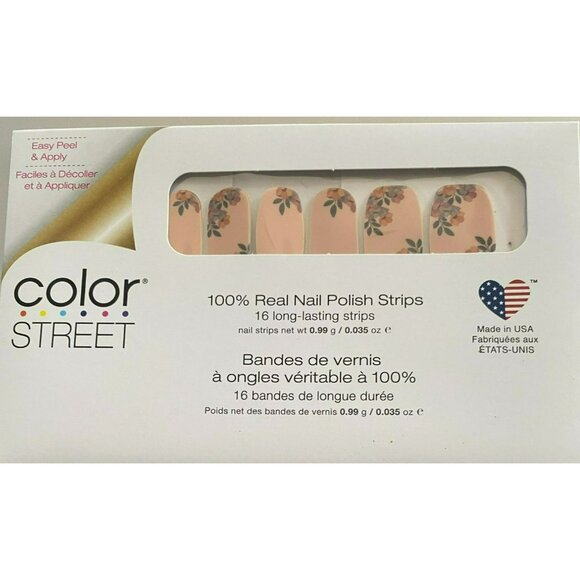 Color Street Retired "Floral Obligation" Nail Strips Pink, Peach, Green - Picture 1 of 4